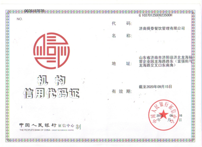 机构信用代码证